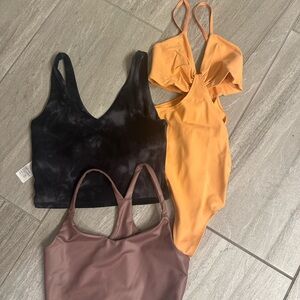 Stylish Women's Tops Set - Black, Orange, and Brown